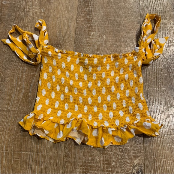 FOREVER 21 Bow Strap Shirred Top Crop - Picture 2 of 4